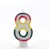 Apac Multicolour Number Candles - 8