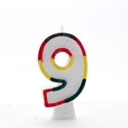 Apac Multicolour Number Candles - 9