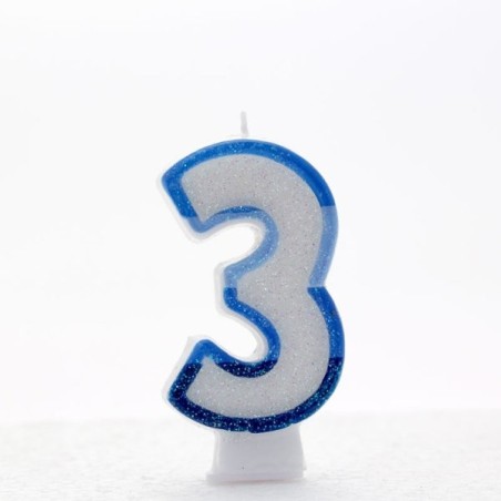 Apac Blue Number Candles - 3