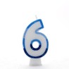 Apac Blue Number Candles - 6