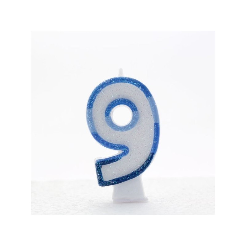 Apac Blue Number Candles - 9