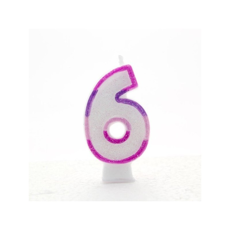 Apac Pink Number Candles - 6