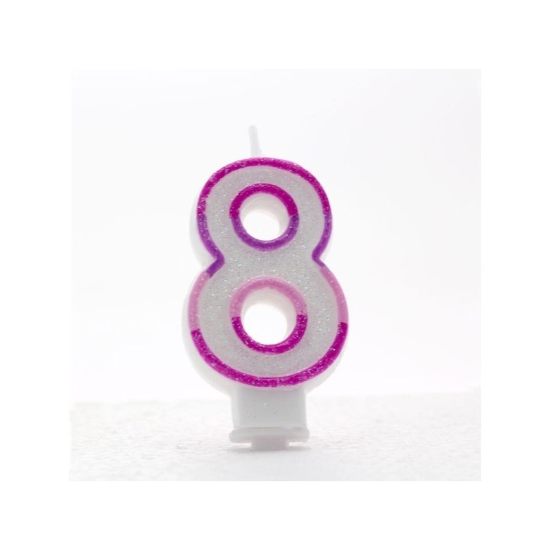 Apac Pink Number Candles - 8