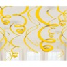 Amscan Plastic 12 Decorations Swirls - Yellow
