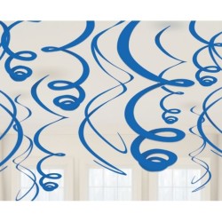Amscan Plastic 12 Decorations Swirls - Bright Royal Blue
