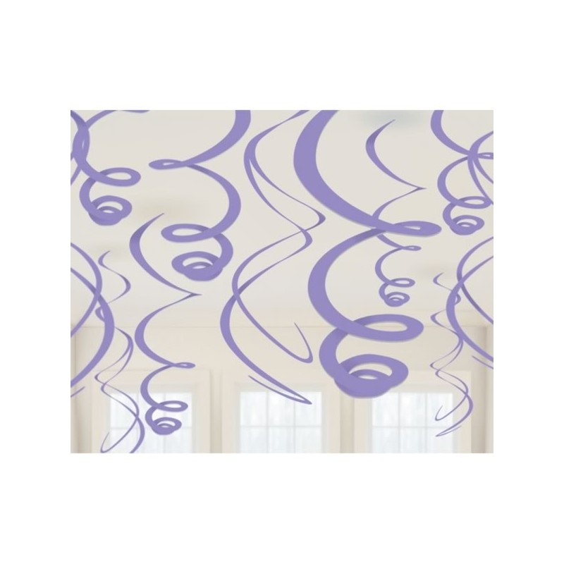 Amscan Plastic 12 Decorations Swirls - New Purple
