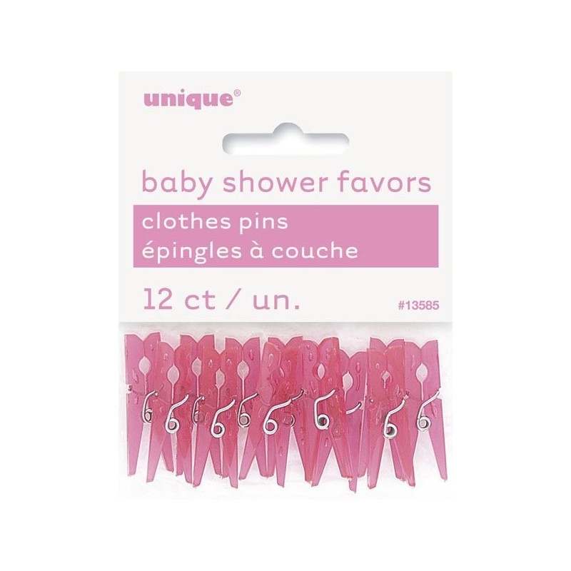 Unique Party Clothespin Favors - Pink Shower