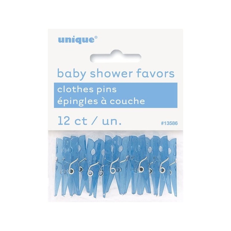 Unique Party Clothespin Favors - Blue Shower