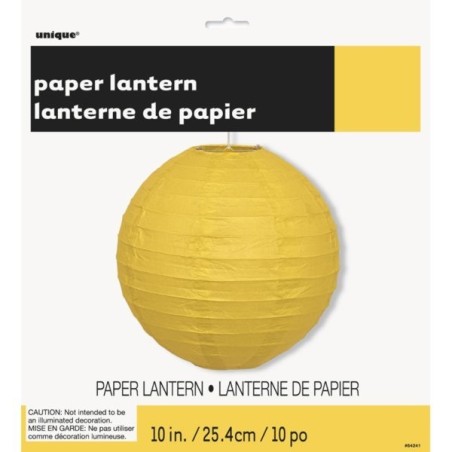 Unique Party 10 Inch Paper Lanterns - Yellow