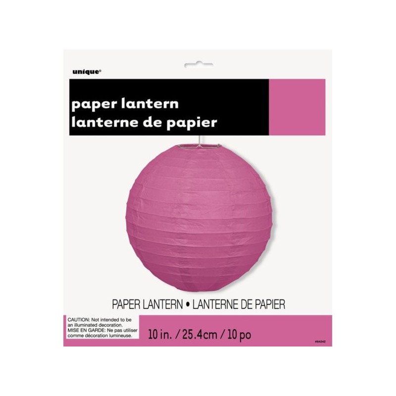 Unique Party 10 Inch Paper Lanterns - Hot Pink