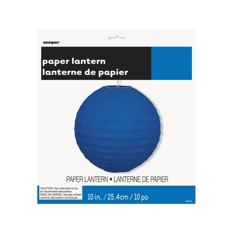 Unique Party 10 Inch Paper Lanterns - Royal Blue