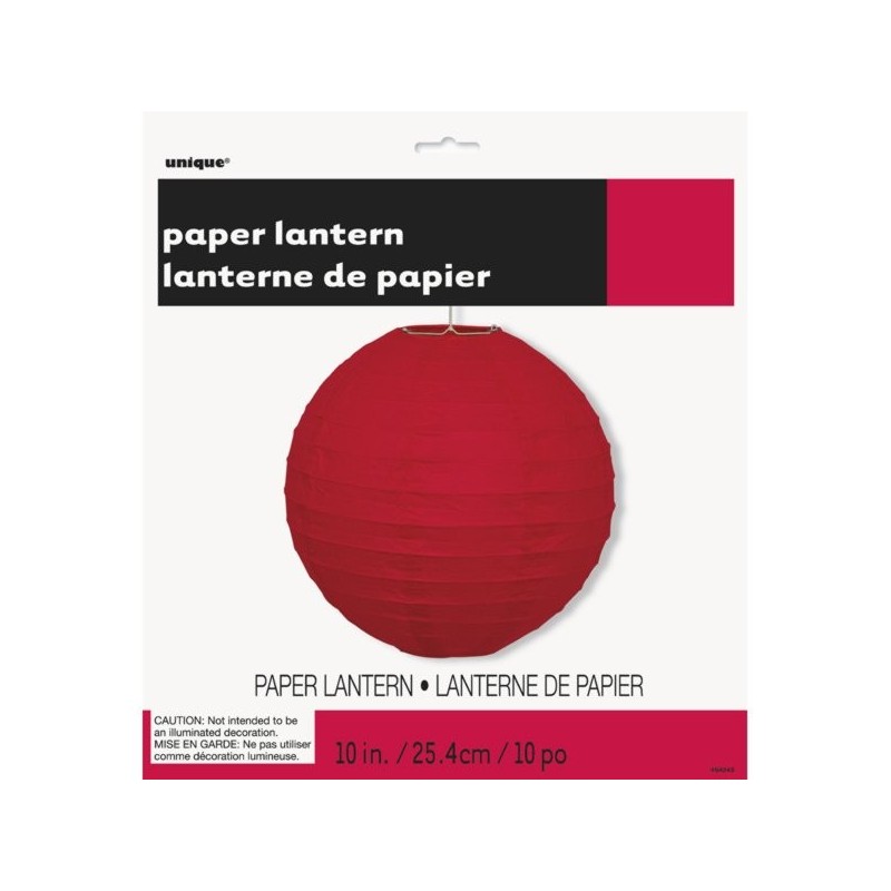 Unique Party 10 Inch Paper Lanterns - Red