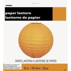 Unique Party 10 Inch Paper Lanterns - Orange