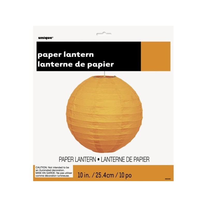 Unique Party 10 Inch Paper Lanterns - Orange