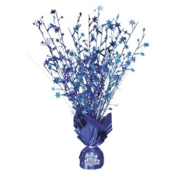 Unique Party Balloon Weight Centrepiece - Blue Stickers