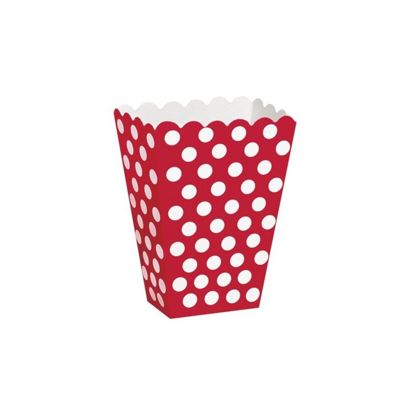 Unique Party Dots Treat Boxes - Ruby Red