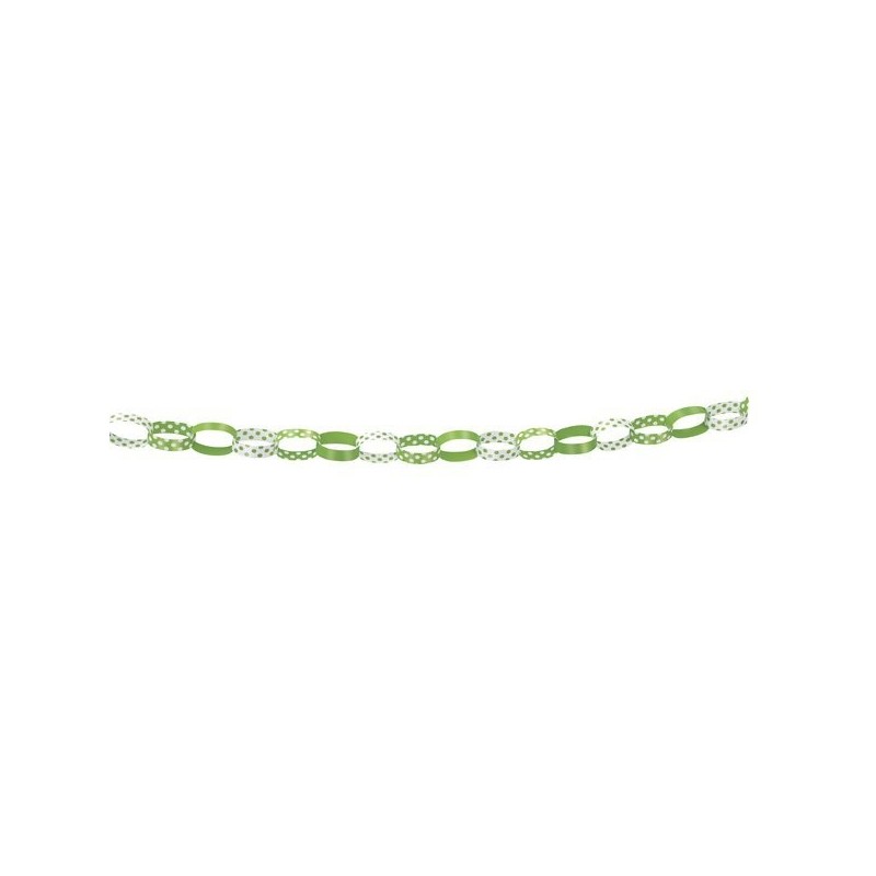 Unique Party 5 Foot Dots Paper Chain - Lime Green