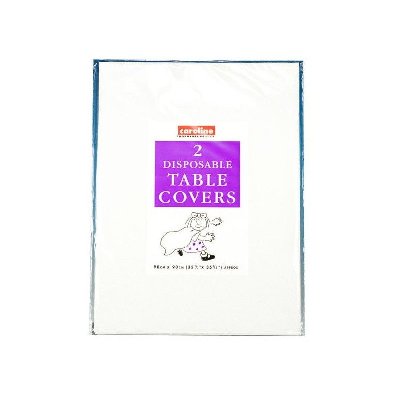 Caroline Square Paper Tablecovers - White