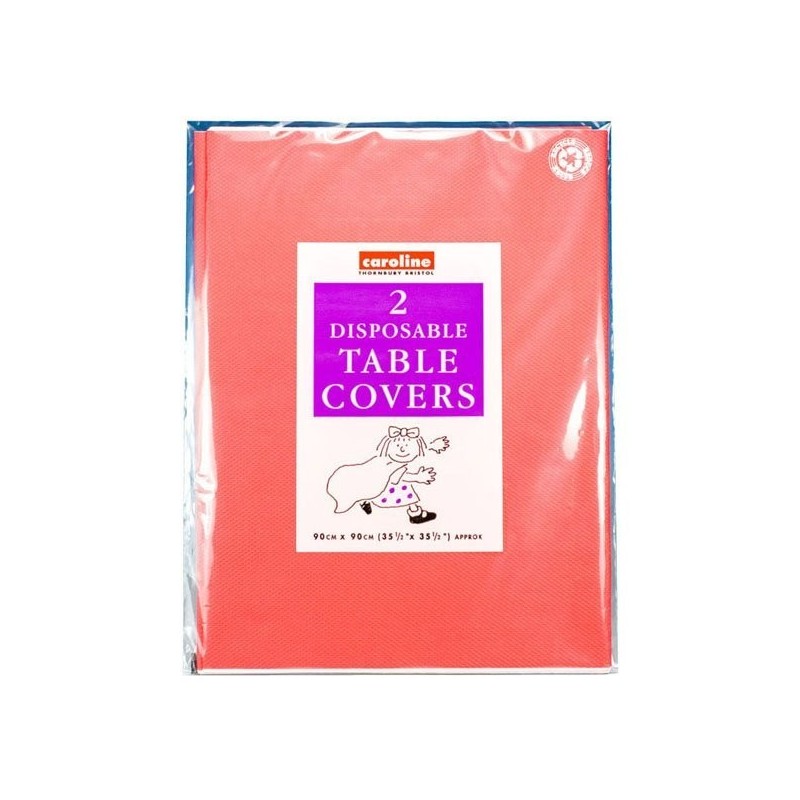 Caroline Square Paper Tablecovers - Red