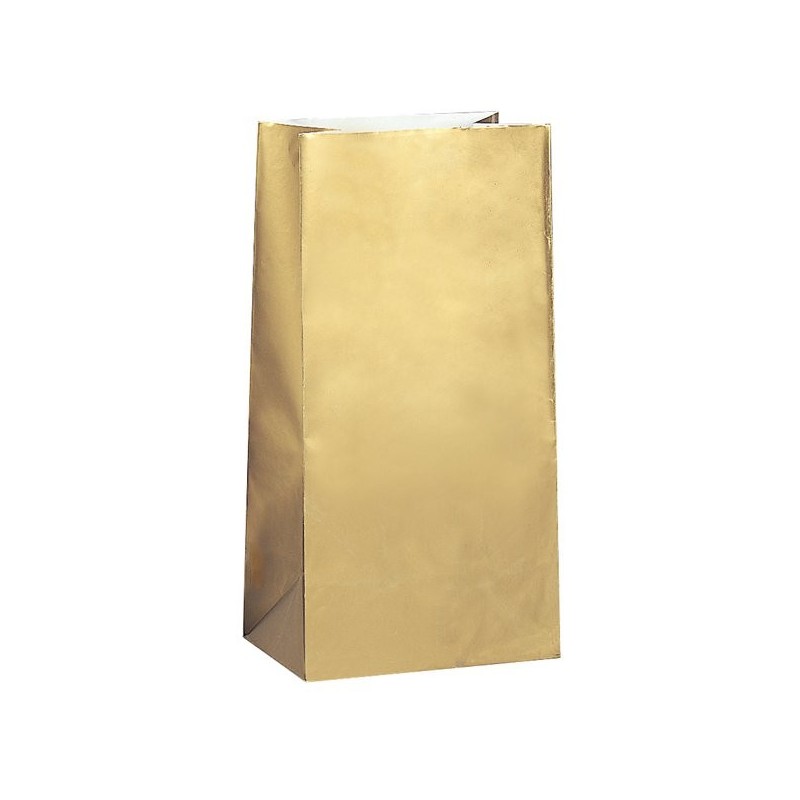 Unique Party Paper Party Bags - Metallic Gold