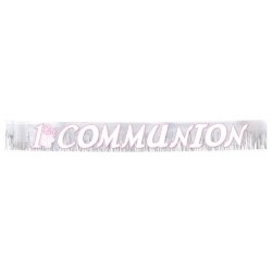 Amscan 1st Communion Fringe Banner - Pink