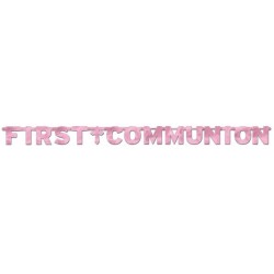 Amscan Communion Foil Letter Banner - Pink
