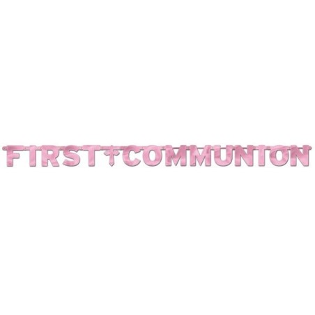 Amscan Communion Foil Letter Banner - Pink