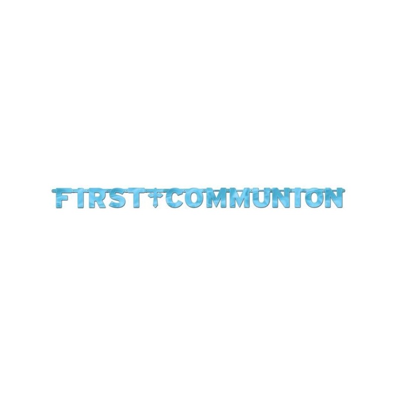 Amscan Communion Foil Letter Banner - Blue