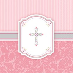 Amscan Napkins - Communion Pink