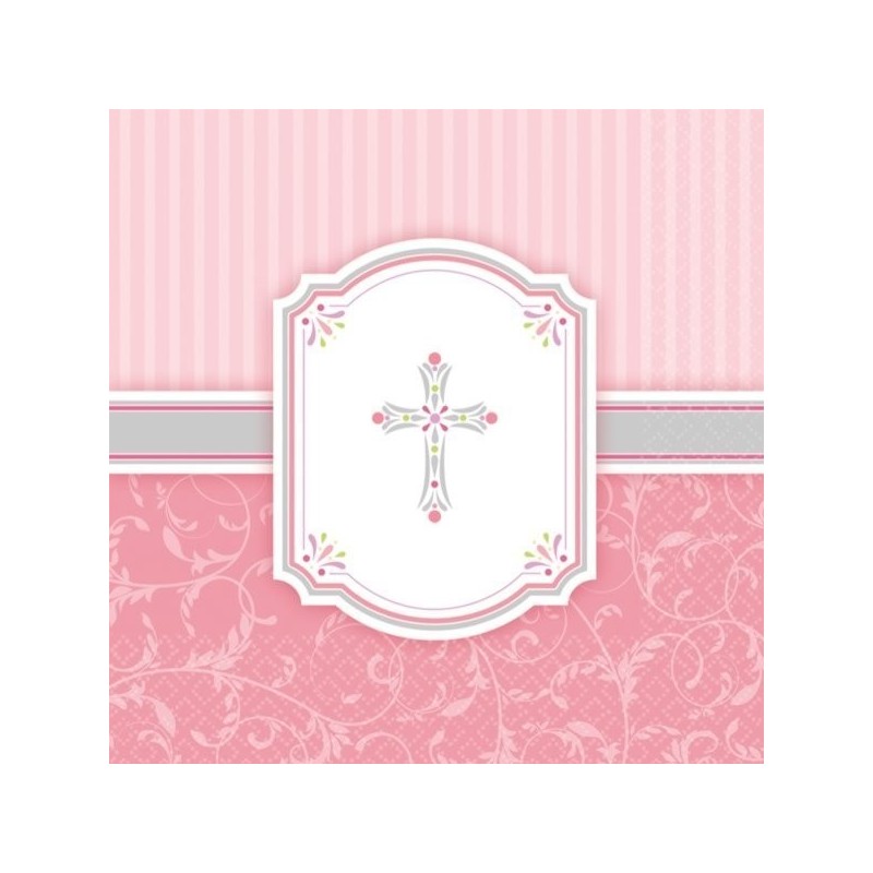 Amscan Napkins - Communion Pink