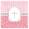 Amscan Square Plates - Communion Blessing Pink