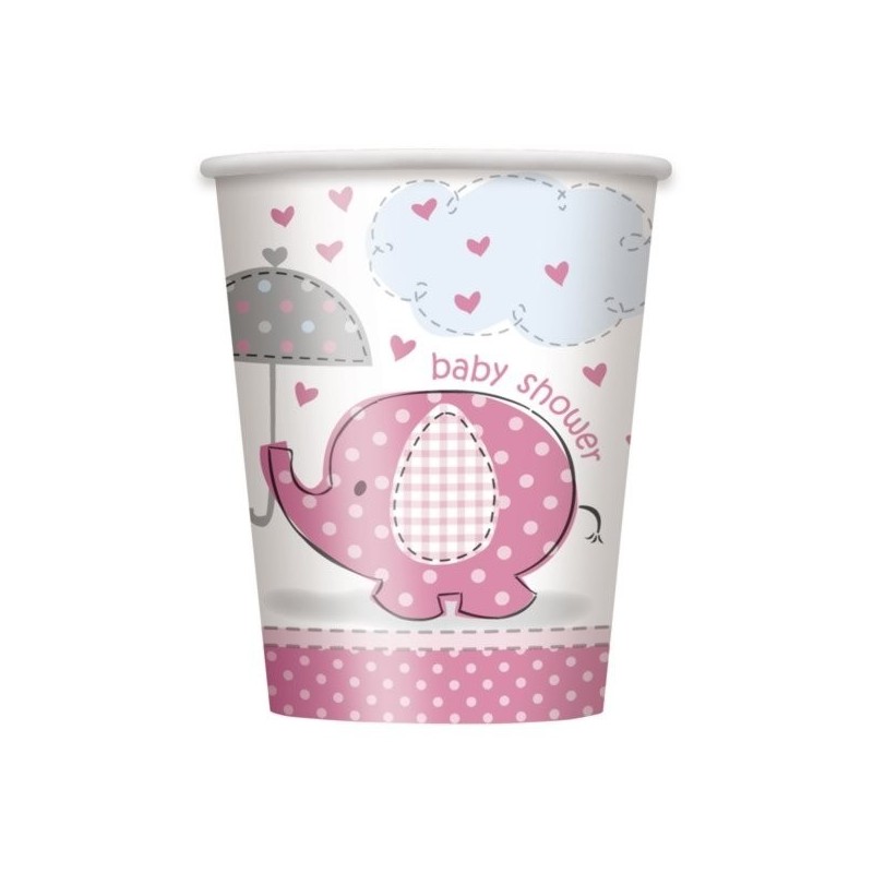 Unique Party Pink 9oz Cups - Umbrellaphants
