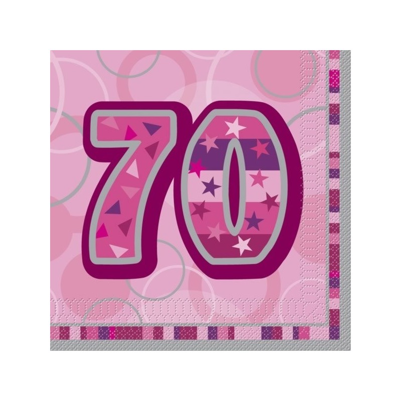 Unique Party Pink Glitz Lunch Napkins - 70