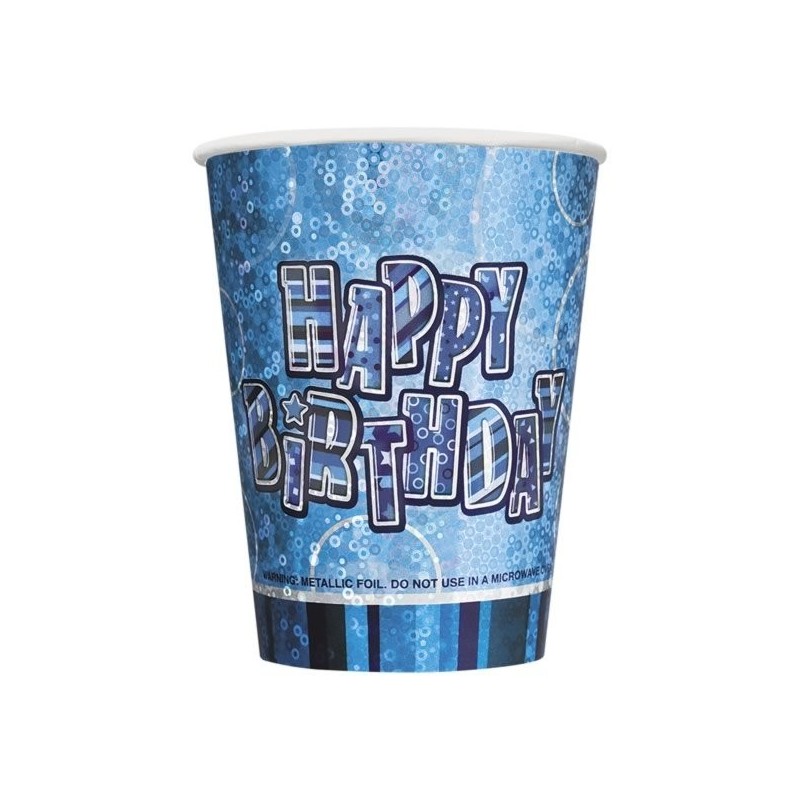 Unique Party 9oz Prism Cup - Blue Glitz