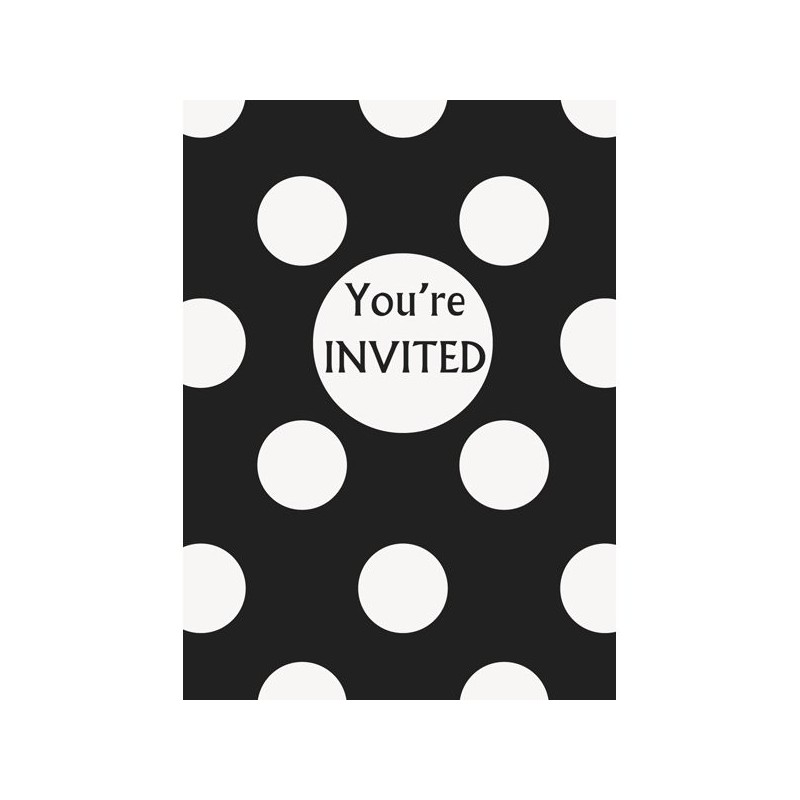 Unique Party Invites - Black Dots
