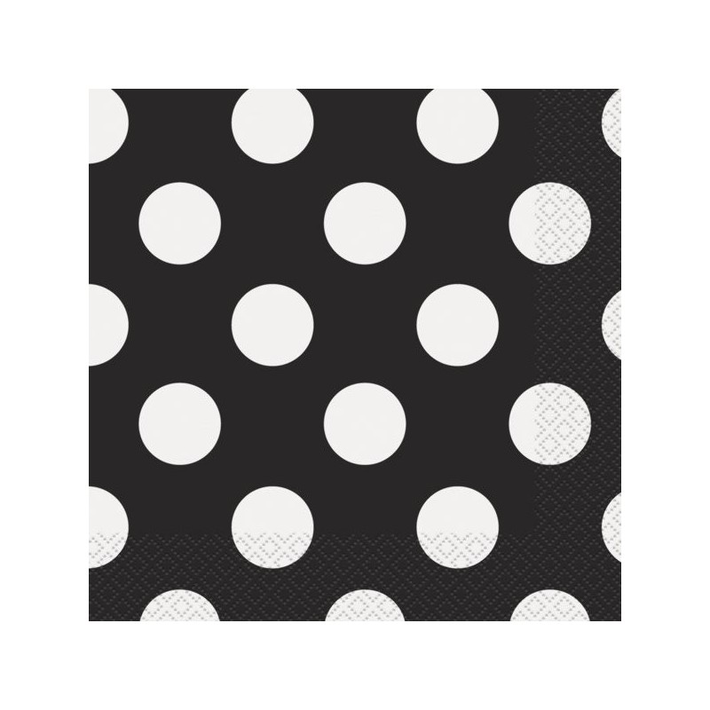 Unique Party Lunch Napkins - Black Dots