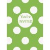 Unique Party Invites - Lime Green Dots