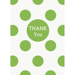 Unique Party Thank You Notes - Lime Green Dots