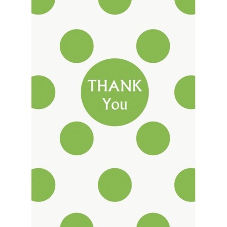 Unique Party Thank You Notes - Lime Green Dots