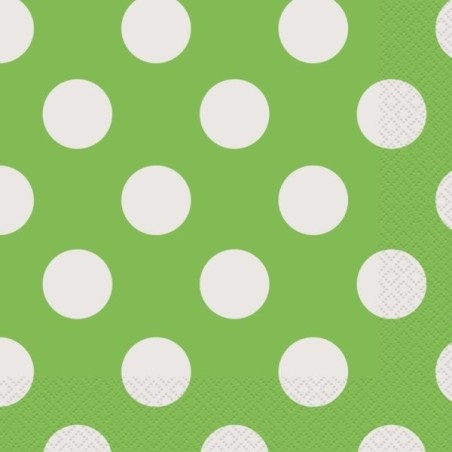 Unique Party Lunch Napkins - Lime Green Dots