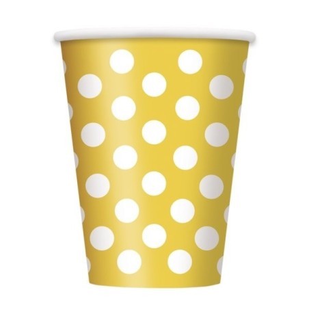 Unique Party 12oz Cups - Yellow Dots