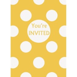 Unique Party Invites - Yellow Dots