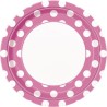 Unique Party 9 Inch Plates - Hot Pink Dots