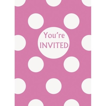 Unique Party Invites - Hot Pink Dots