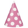 Unique Party Party Hats - Hot Pink Dots