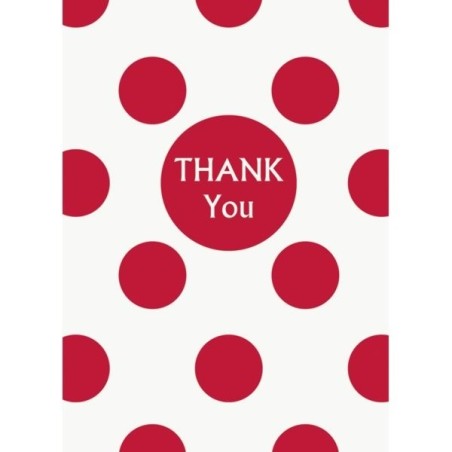 Unique Party Thank You Notes - Ruby Red Dots