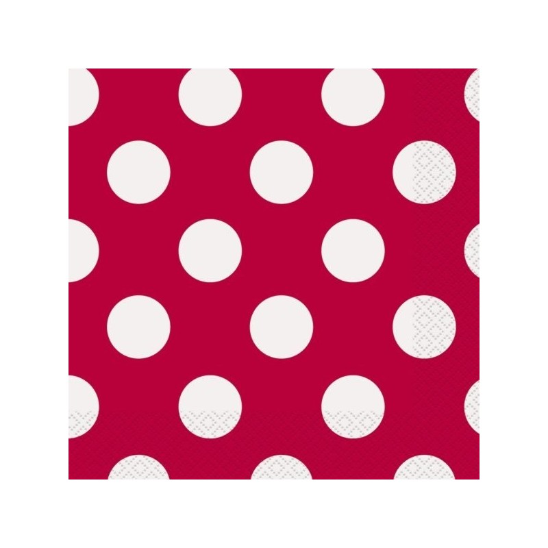 Unique Party Lunch Napkins - Ruby Red Dots