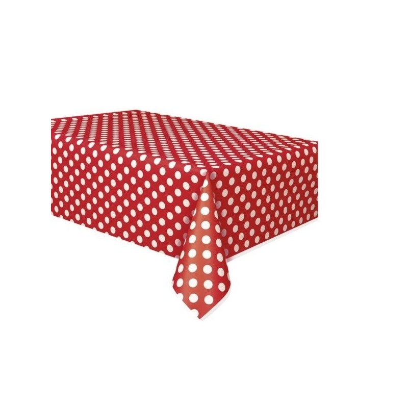 Unique Party Tablecover - Ruby Red Dots