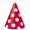 Unique Party Party Hats - Ruby Red Dots