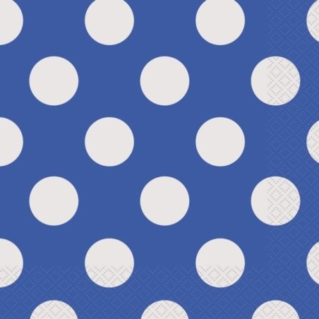 Unique Party Lunch Napkins - Royal Blue Dots